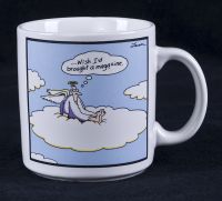 Far Side - Wish Id Brought a Magazine Angel Coffee Mug 1985